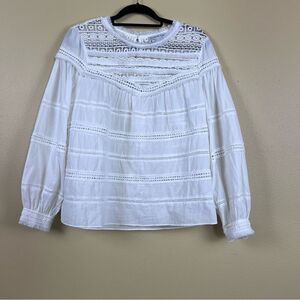 See and Be Seen White Lace Long Sleeve Size M